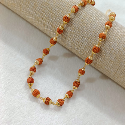 Natural Rudraksha Beads Unisex Necklace