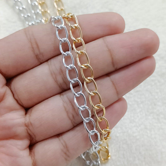 Curvy Small-Link Metal Chain
