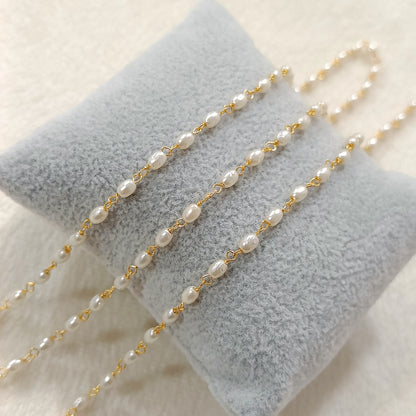 Oval Pearl Knotting Chain Necklace