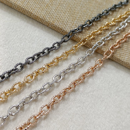 Textured Oval-Link Metal Chain