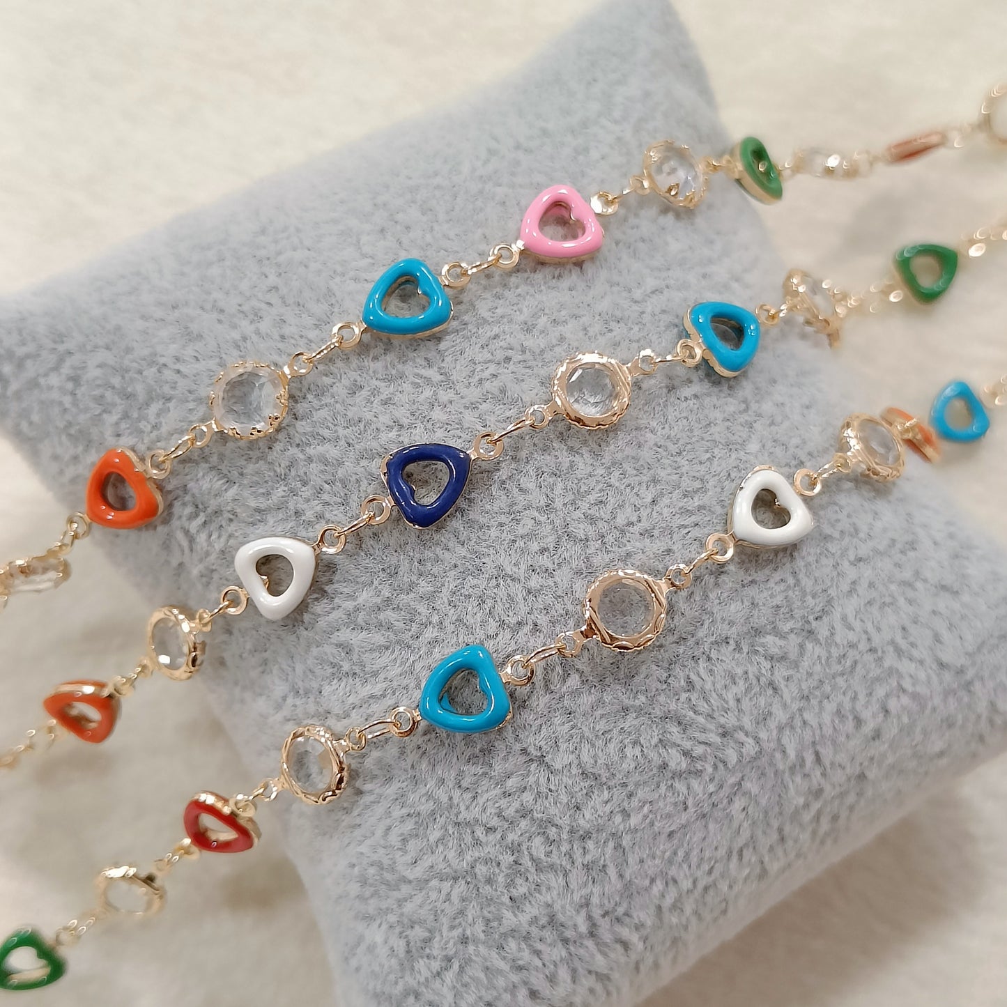 Trio Heart Link Metal Chain