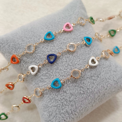 Trio Heart Link Metal Chain