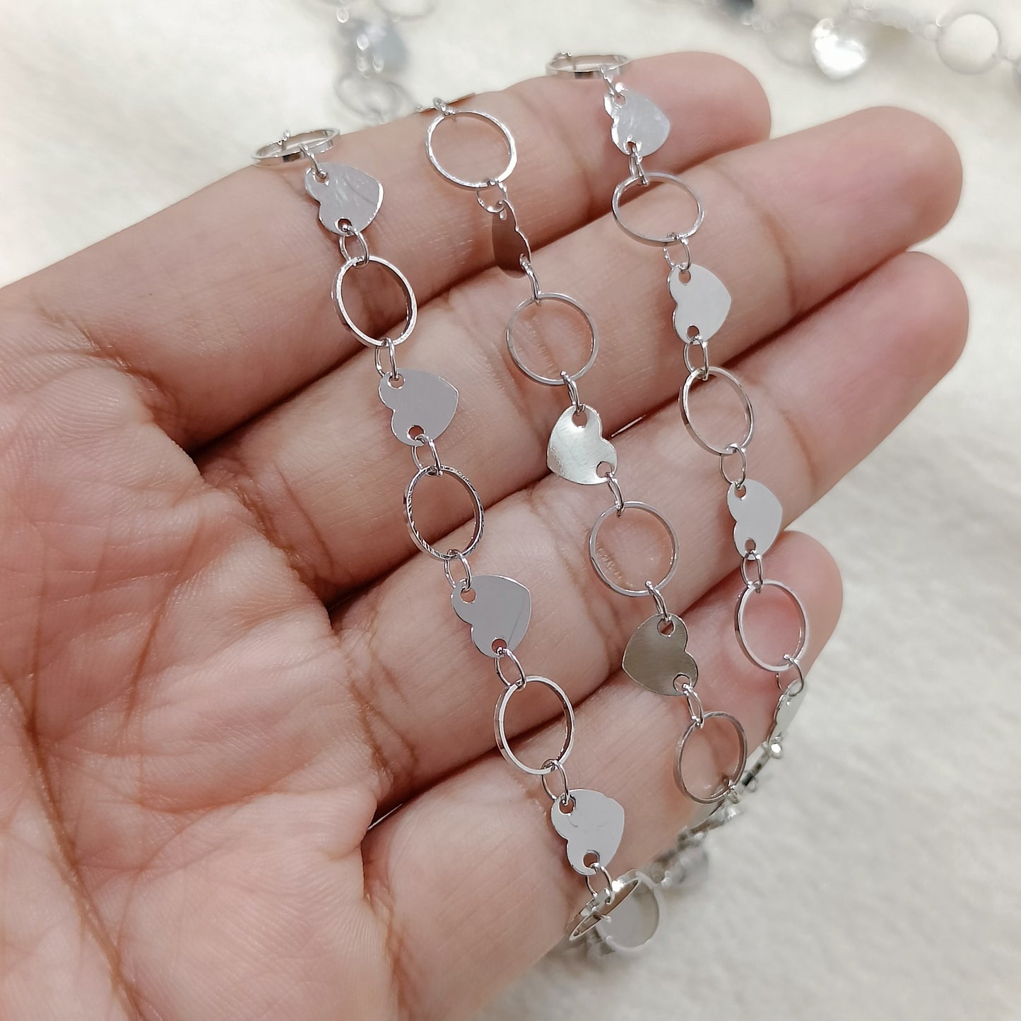 Shiny Heart Link Metal Chain