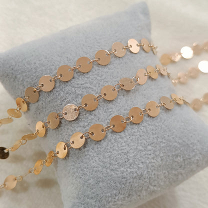 Satin Disc Sequin Metal Chain