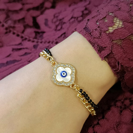 Mangalsutra Clover Evil Eye Bracelet for Women