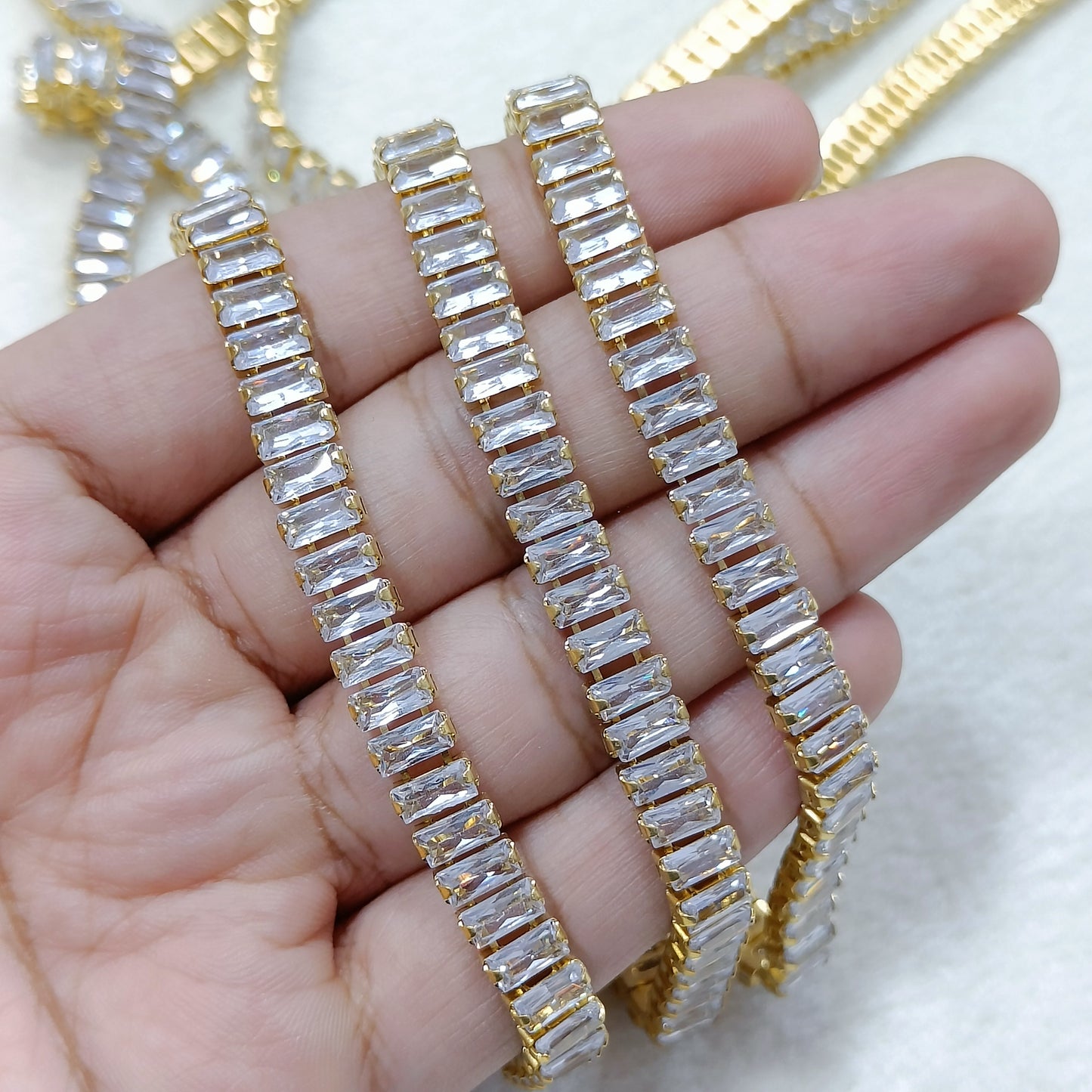 Luxury Baguette Big American Diamond (AD) Studded Chain