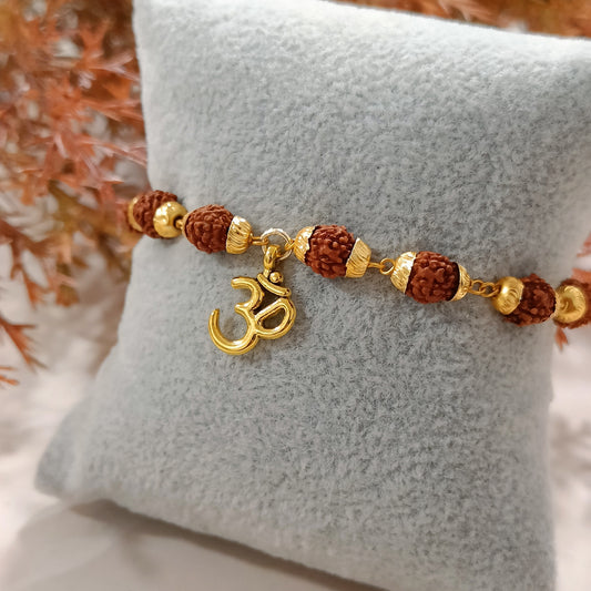Rudraksha & Dangling Om Divine Bracelet for Men