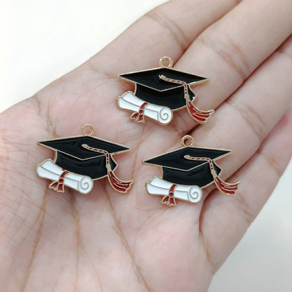 Graduation Cap Metal Charms