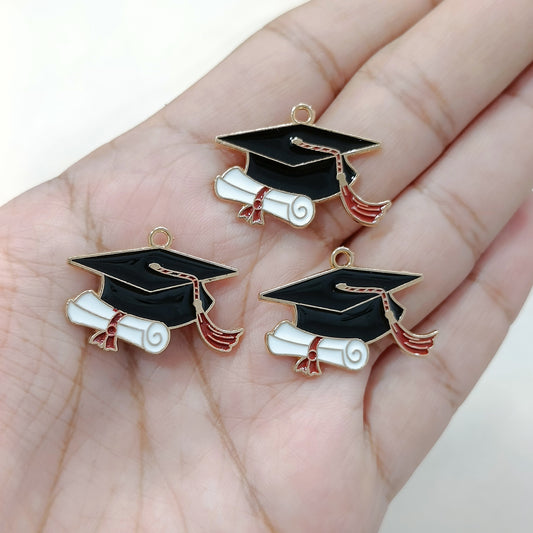 Graduation Cap Metal Charms
