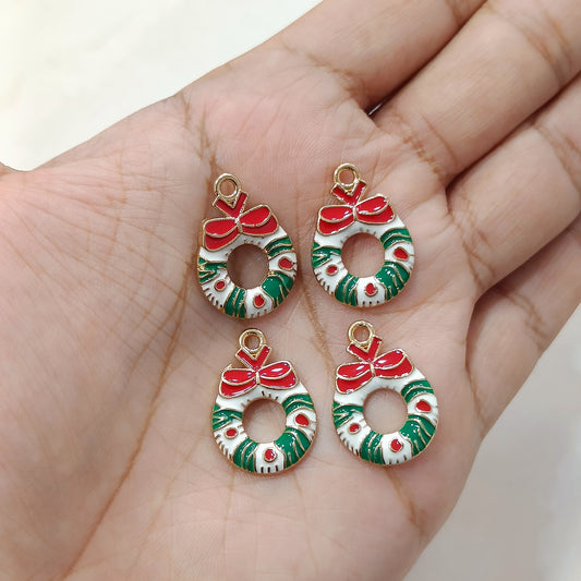 Christmas Wreath Metal Charms
