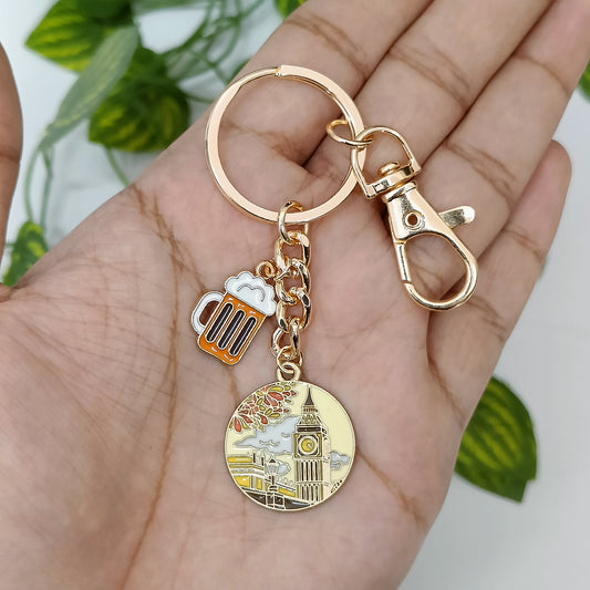 London Big Ben & Beer Mug Bag Charm Keychain