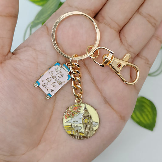 London Big Ben & Travel Suitcase Bag Charm Keychain