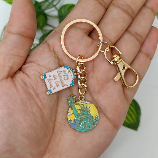 New York & Travel Suitcase Bag Charm Keychain