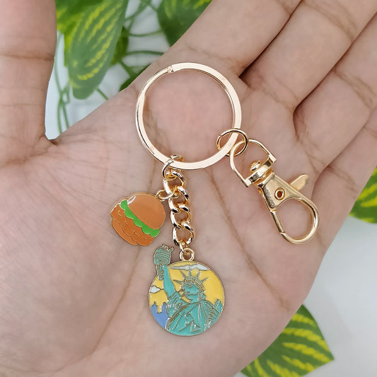 New York & Yummy Burger Bag Charm Keychain