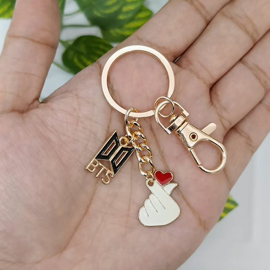 BTS Logo & K-Pop Saranghae Love Bag Charm Keychain