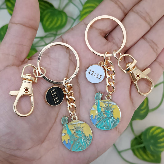 New York & 11:11 Coin Travel Bag Charm Keychain