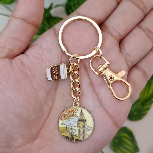 London & Mini Coffee Travel Bag Sipper Charm Keychain