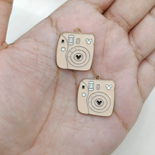 Peach Big Camera Metal Charms