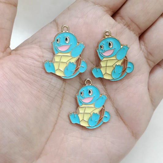 Happy Squirtle Pokemon Metal Charms