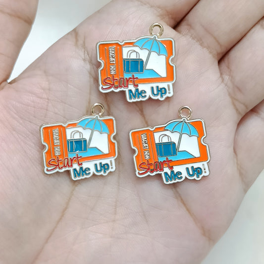 Scenic Boarding Pass Travel Metal Charms