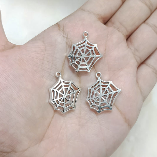 Oxo-Silver Spider Web Lightweight Metal Charms