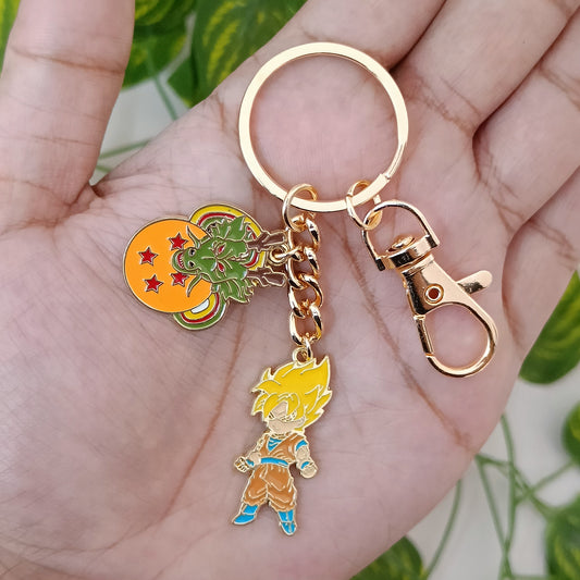 Dragon Ball Z Goku Saiyan & Dragon Bag Charm Keychain