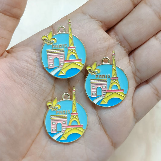 Paris Pastel Tourist Coin Travel Metal Charms
