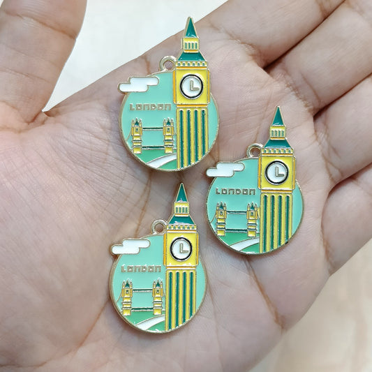 London Pastel Tourist Coin Travel Metal Charms