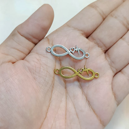 Heartbeat Infinity Connector Charms