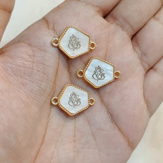 Pearl-Finish Divine Ganesha Connector Charms