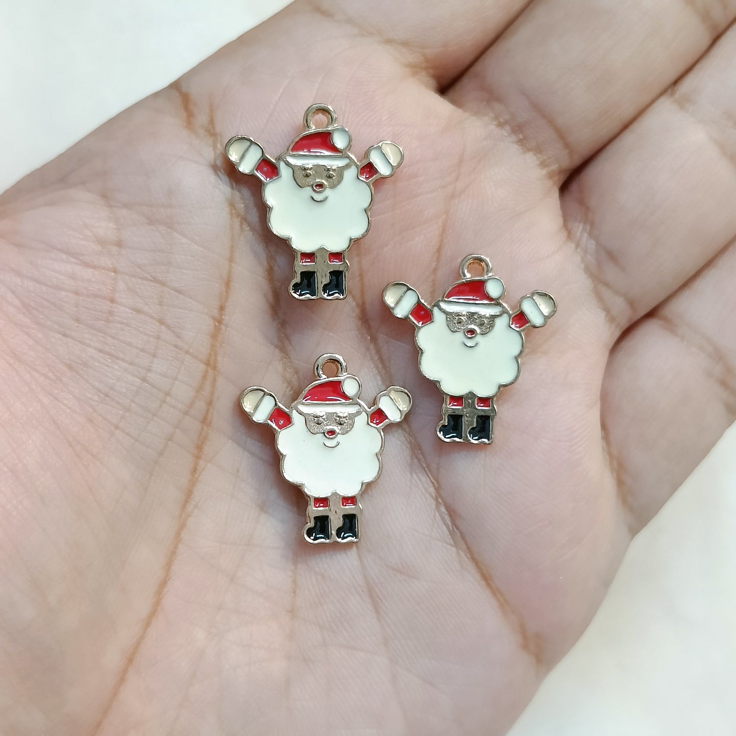 Cheering Santa Metal Charms