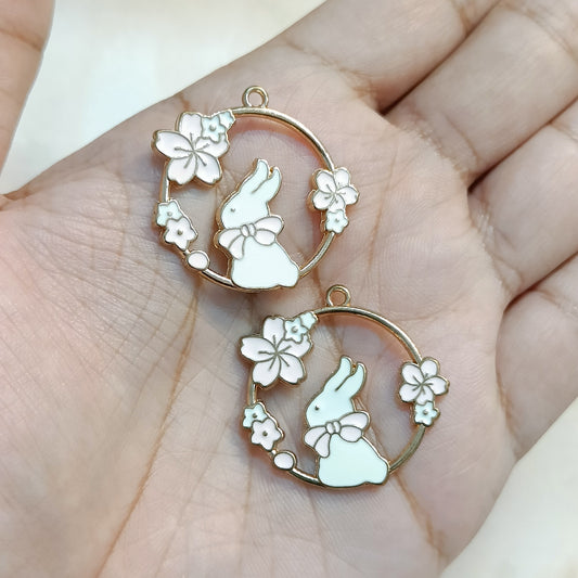 Aesthetic Garden Rabbit Metal Charms