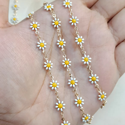 Premium 18K Gold-Plated Anti-Tarnish Daisy Chain (7mm)