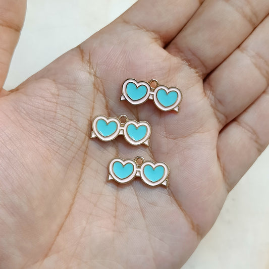 Cute Pastel Heart Specs Metal Charms
