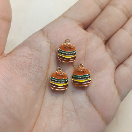 Mini 3D Yummy Burger Metal Charms