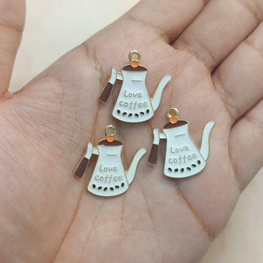 Big Coffee Kettle Pot Metal Charms