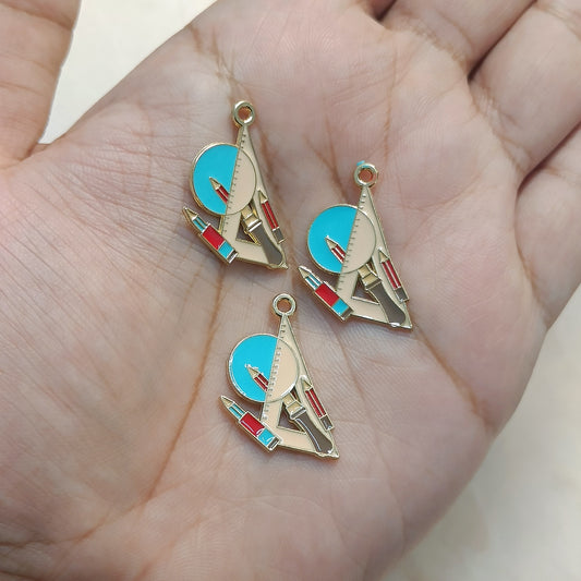 Geometry Box Instruments School College Metal Charms