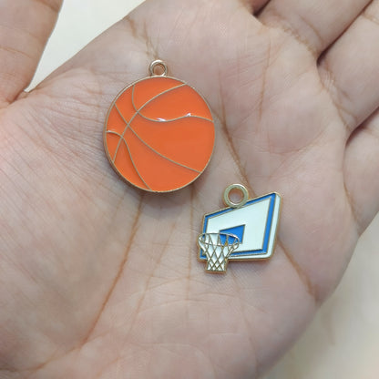 Basketball & Basket Sports Theme Metal Charms