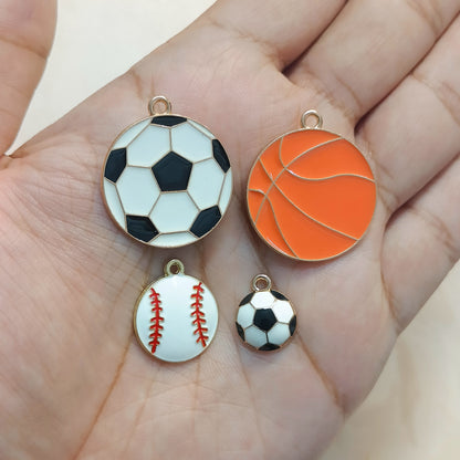 Football, Basketball & Baseball Sports Theme Metal Charms