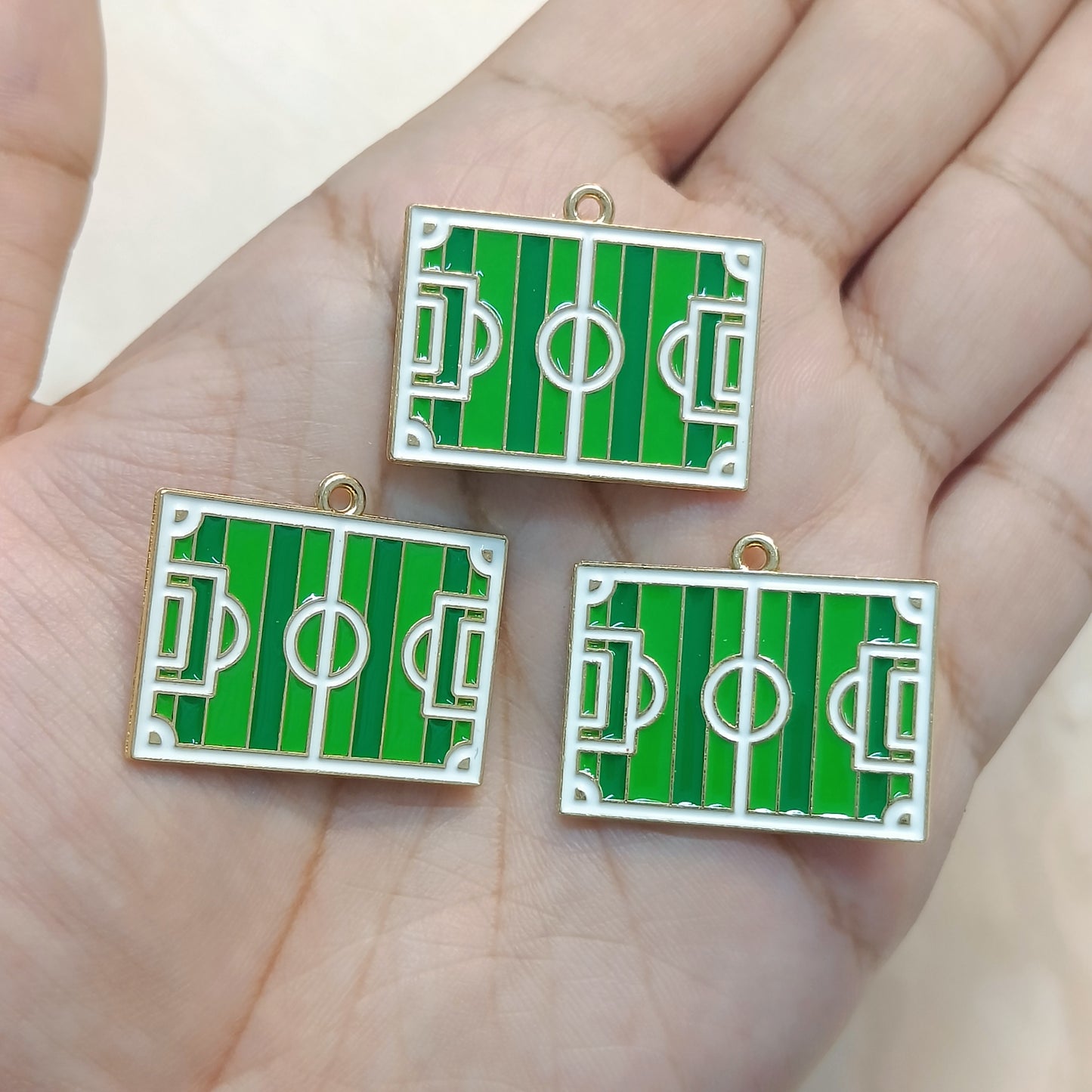 Football Pitch Sports Theme Metal Charms
