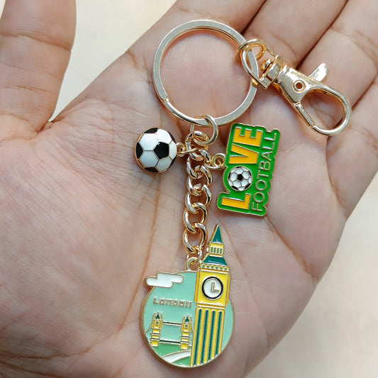 Football & London Tourist Coin Sports & Travel Theme Bag Charm Keychain