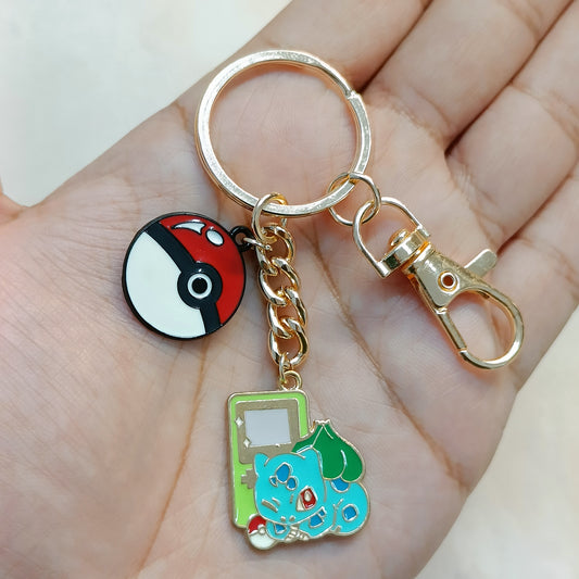 Gameboy Bulbasaur Pokemon & Pokeball Bag Charm Keychain