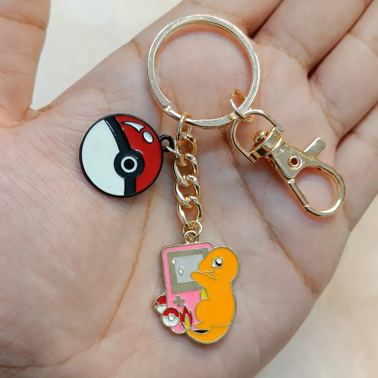 Gameboy Charmander Pokemon & Pokeball Bag Charm Keychain