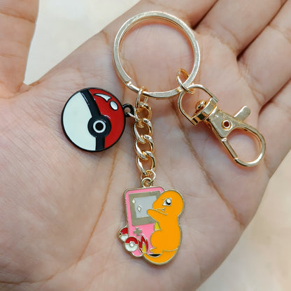 Gameboy Charmander Pokemon & Pokeball Bag Charm Keychain