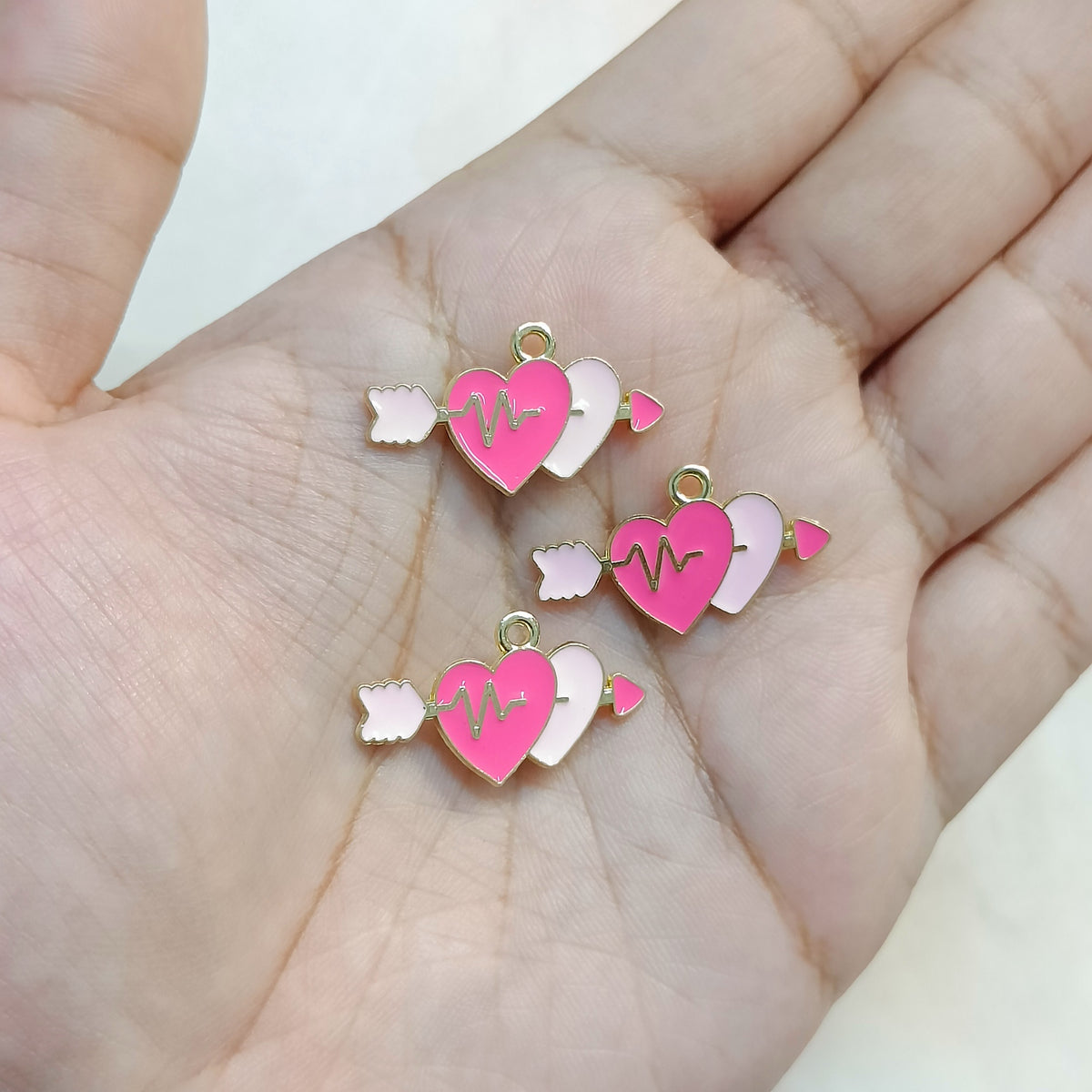 Cupid Accessory Pink Couple Cupid Heartbeat Metal Charms – Pradhan Accessories
