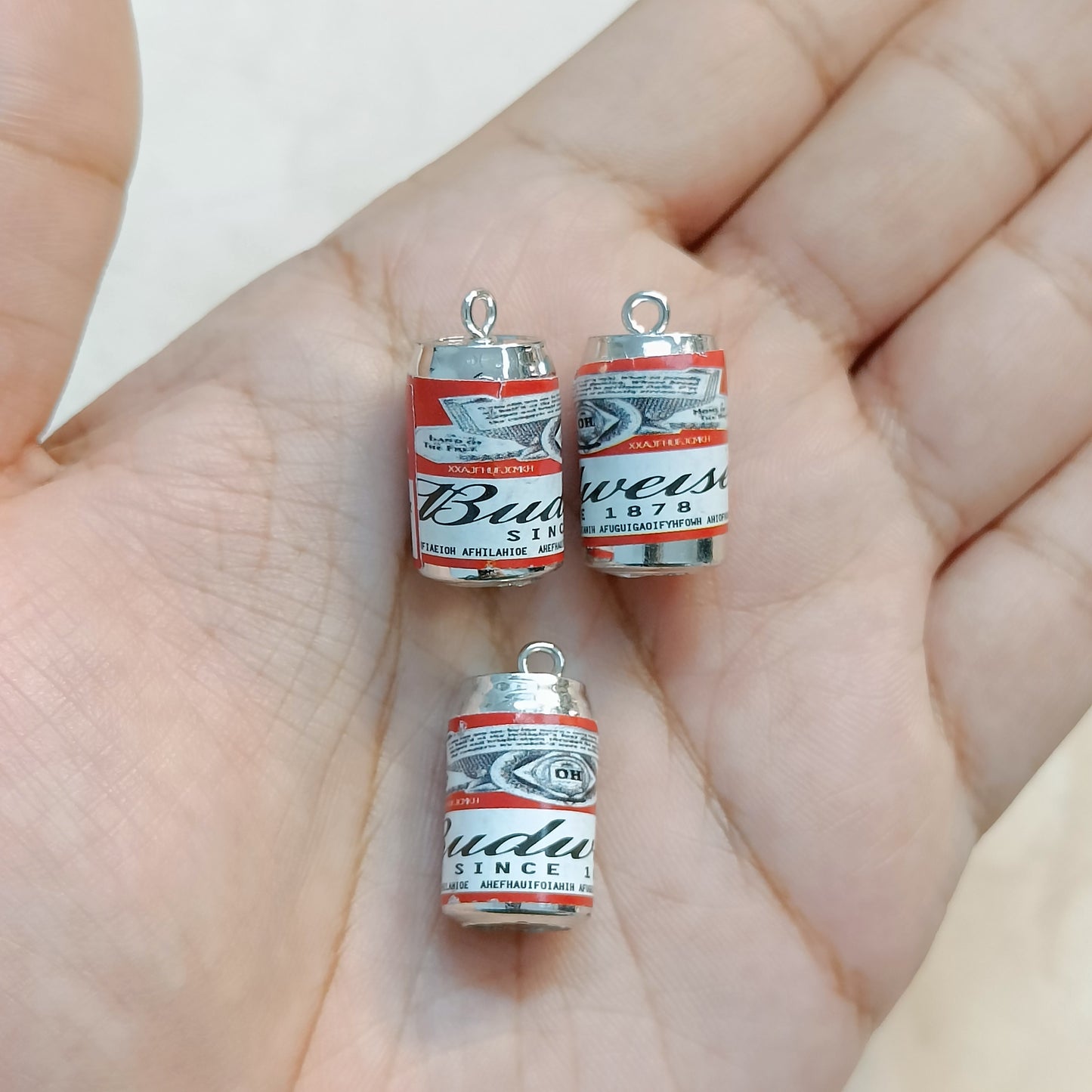 Budweiser Beer Can Miniature Resin Charms