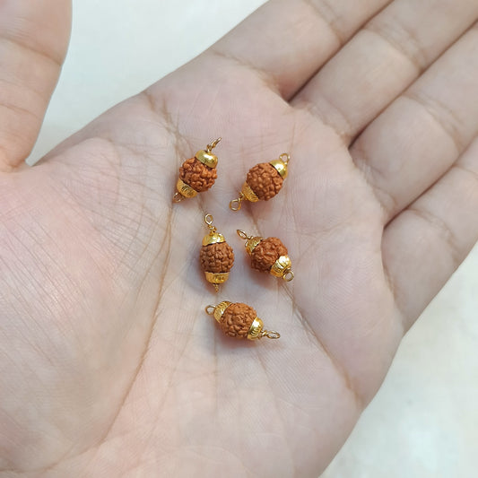 Natural Rudraksha 8mm Bead Connector Charms
