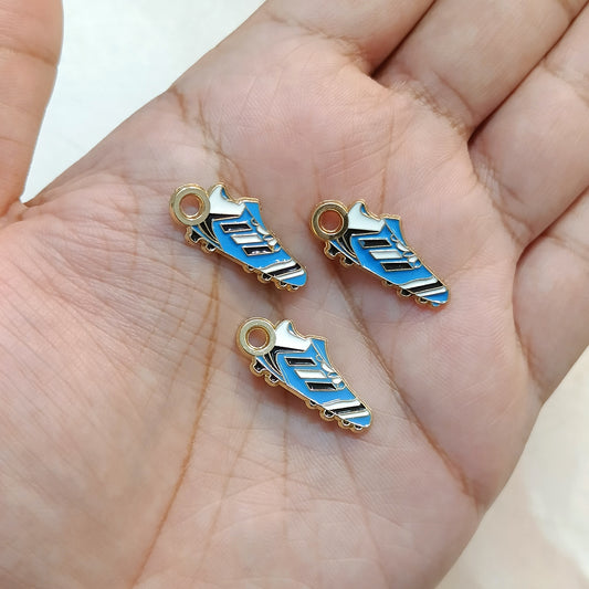 Blue Football Studs Sports Theme Metal Charms