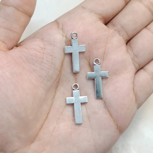 Oxo-Silver Glossy Holy Cross Metal Charms