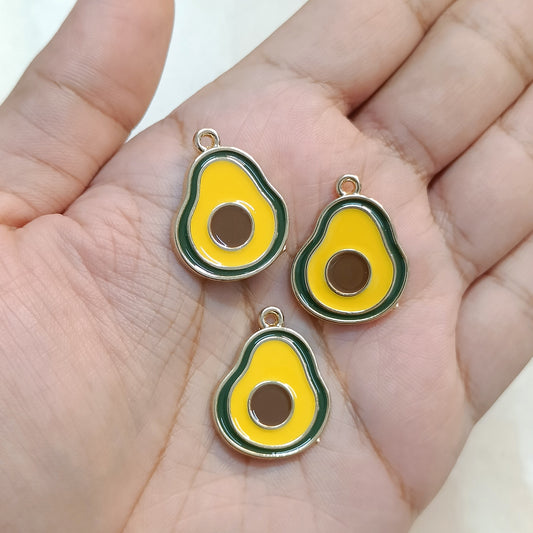 Juicy Half Avocado Fruit Metal Charms